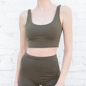 Brandy Melville Cool Brown Crop Top Tank Bralette Sports Bra XS/S